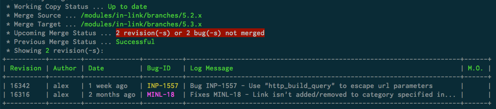 merge status